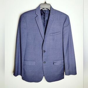 Andrew Marc Men's Dark Blue Plaid 2-Button Notch Lapel Sport Coat, Sz 38R